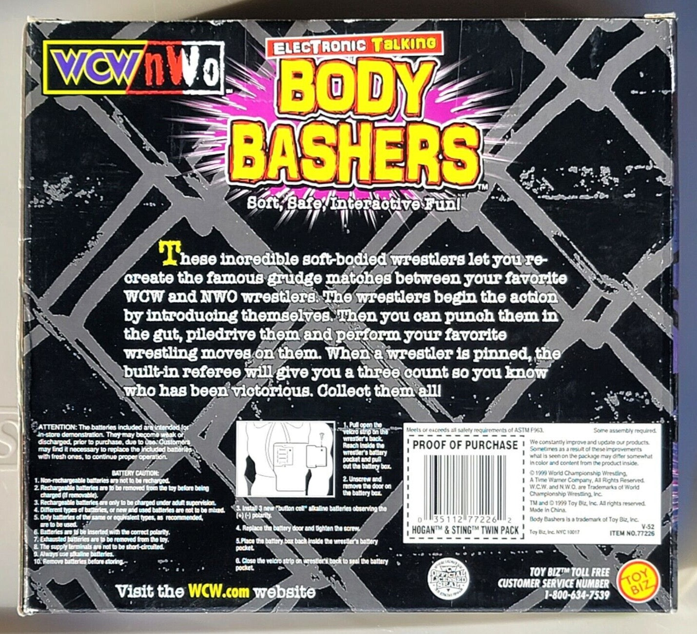1998 WCW Toy Biz Body Bashers Sting & Hollywood Hogan