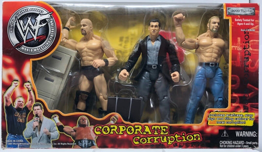 2001 WWF Jakks Pacific Titantron Live "Corporate Corruption " Box Set: Stone Cold Steve Austin, Vince McMahon & Triple H