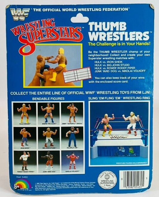 1985 WWF LJN Wrestling Superstars Thumb Wrestlers Junk Yard Dog vs. Nikolai Volkoff