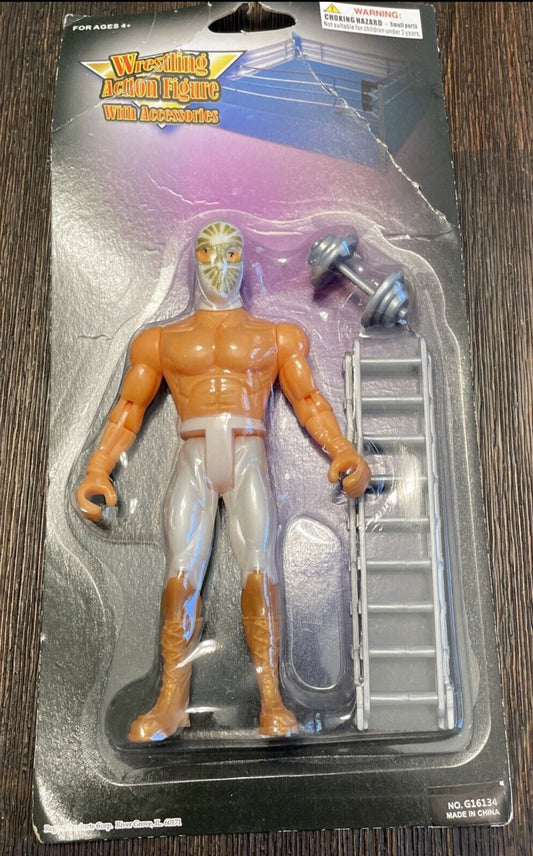 Regent Products Bootleg/Knockoff Wrestling Action Figure With Barbell & Ladder Accessories