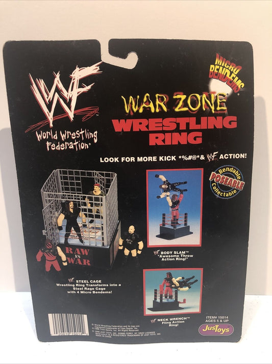 1998 WWF Just Toys Micro Bend-Ems War Zone Wrestling Ring Kane & Undertaker