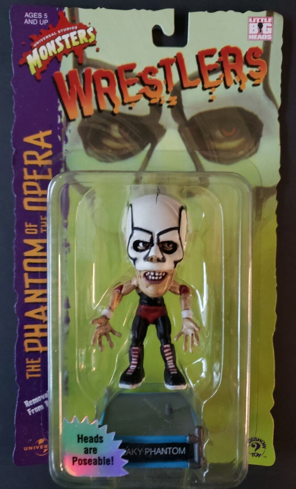 2000 Sideshow Toy Universal Monsters Little Big Head Wrestlers Freaky Phantom