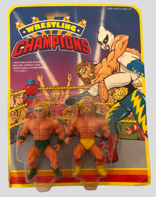 Wrestling Champions [Yellow Border] Bootleg/Knockoff 2-Pack [Undetermined & Hulk Hogan]