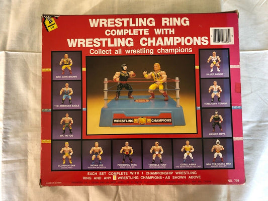 Madison Ltd. Wrestling Champions Bootleg/Knockoff Wrestling Ring Complete With Wrestling Champions