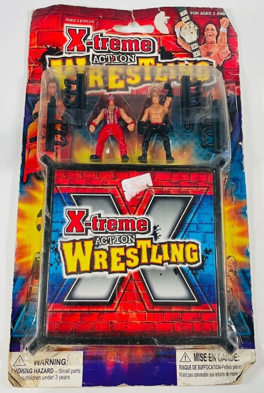 Extreme Fighting/X-Treme Action Wrestling Bootleg/Knockoff Mini Wrestlers & Wrestling Ring