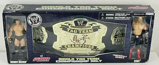 2007 WWE Jakks Pacific World Tag Team Championship Belt [With Randy Orton & Edge]