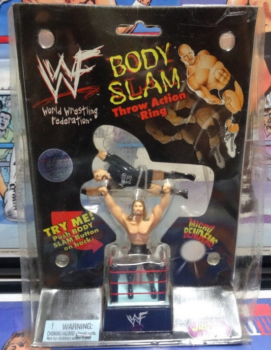 1998 WWF Just Toys Micro Bend-Ems Body Slam Throw Action Ring Edge & Stone Cold Steve Austin