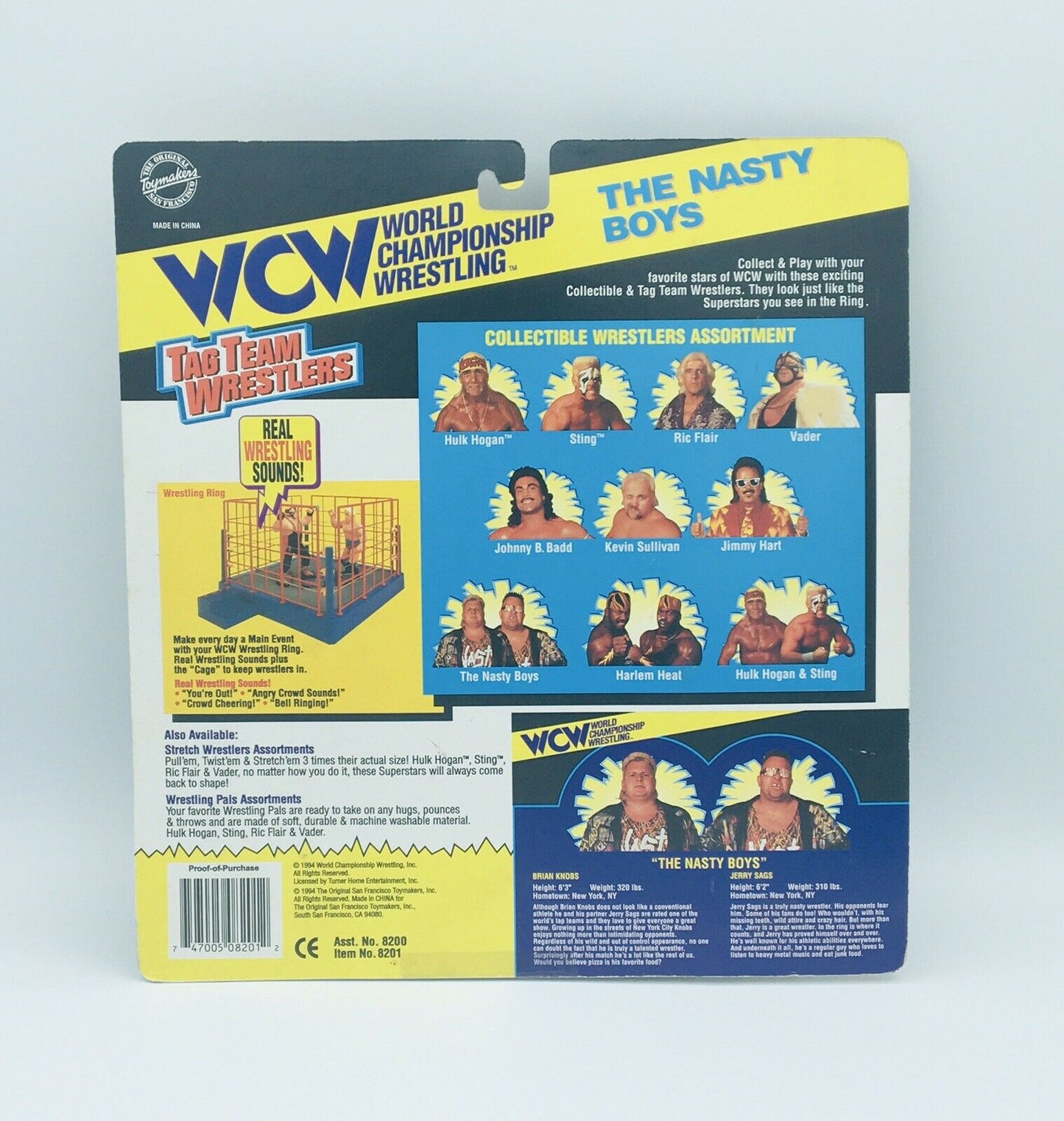 1996 WCW OSFTM Collectible Wrestlers [LJN Style] Tag Team Wrestlers Series 3 The Nasty Boys: Brian Knobs & Jerry Sags [With Green Shirts, Exclusive]