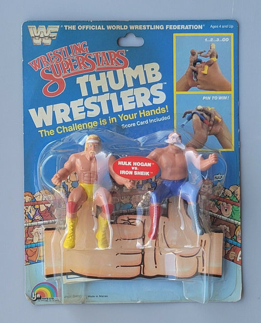 1985 WWF LJN Wrestling Superstars Thumb Wrestlers Hulk Hogan vs. Iron Sheik
