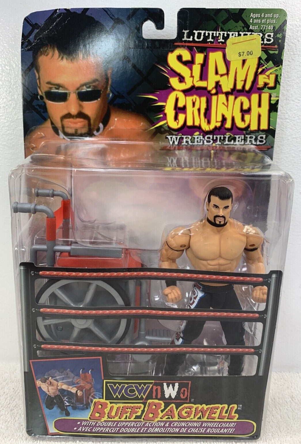 1999 WCW Toy Biz Slam 'N' Crunch Buff Bagwell [Without nWo Logos]
