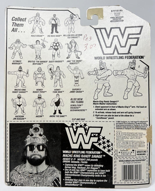1991 WWF Hasbro Series 2 "Macho King" Randy Savage with Macho Masher!