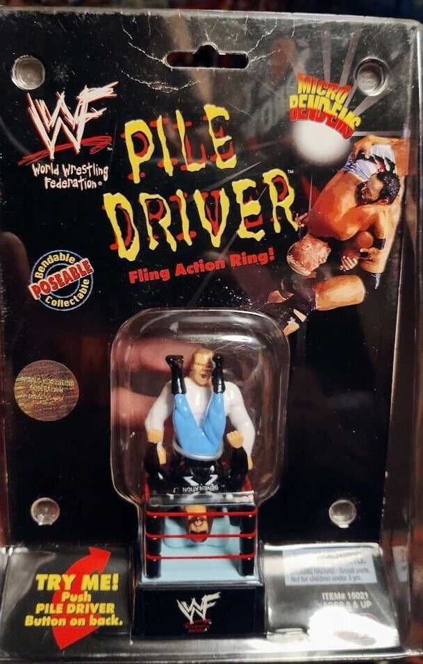 1999 WWF Just Toys Micro Bend-Ems Pile Driver Fling Action Ring Gangrel & X-Pac