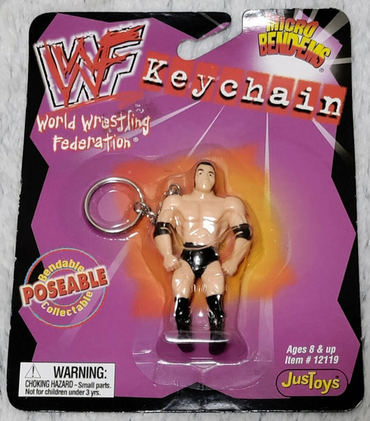 1999 WWF Just Toys Micro Bend-Ems Keychain The Rock
