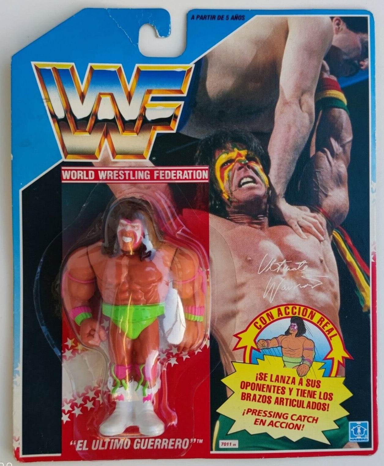 1990 WWF Hasbro Series 1 Ultimate Warrior with Ultimate Smash 