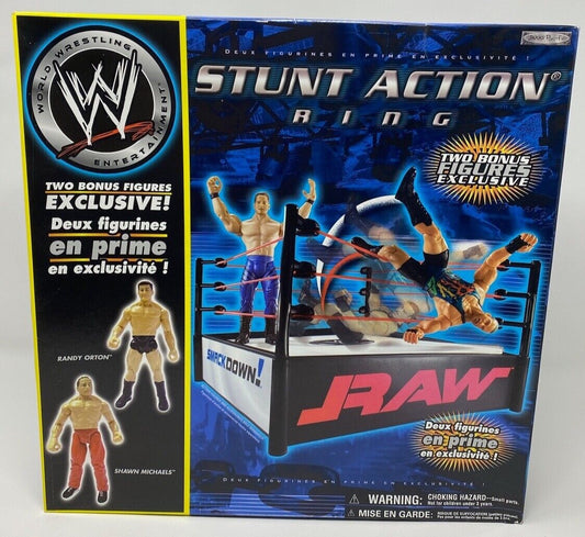 2005 WWE Jakks Pacific Stunt Action Ring [With Randy Orton & Shawn Michaels]