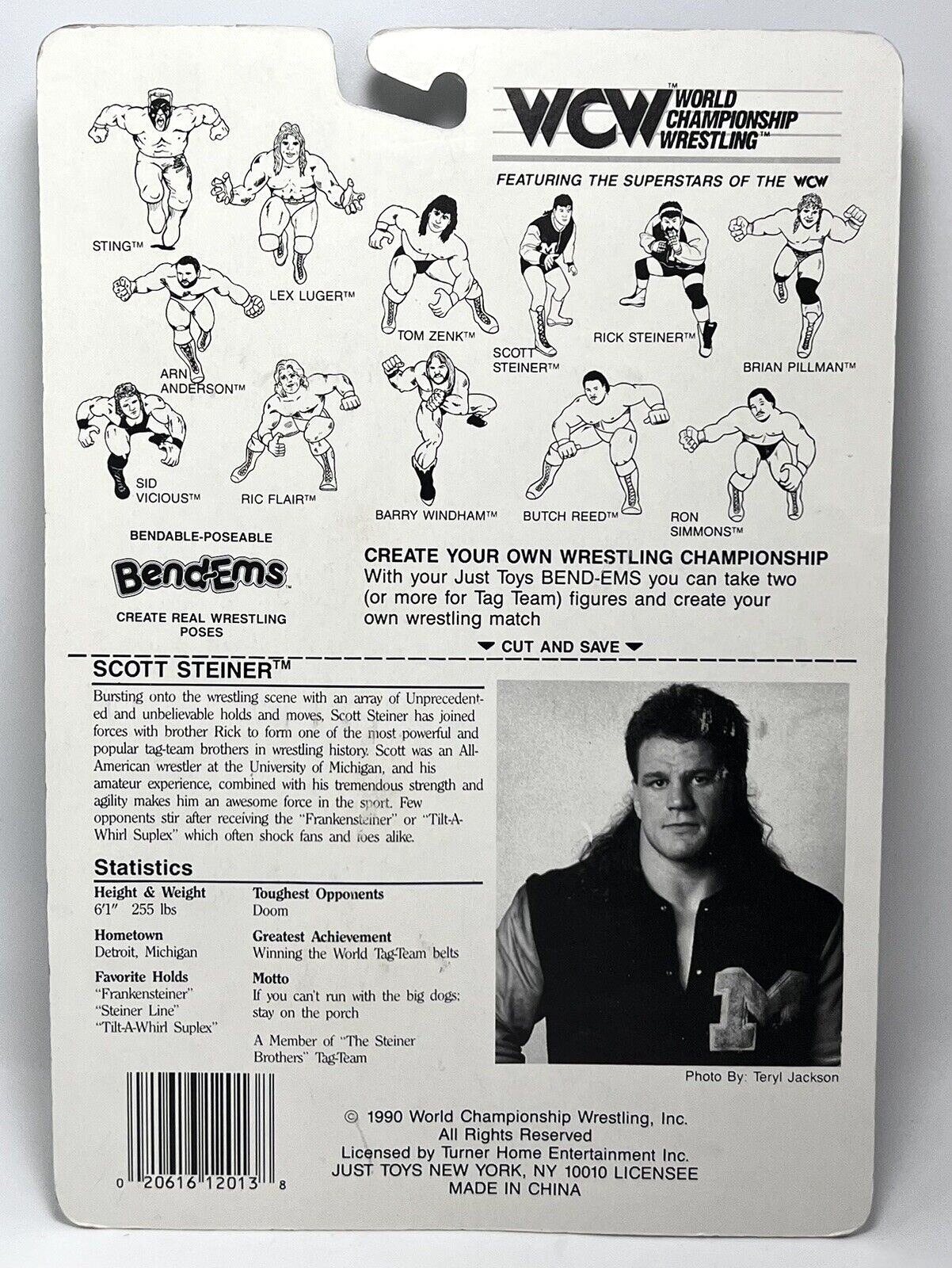 1990 WCW Just Toys Bend-Ems Scott Steiner – Wrestling Figure Database