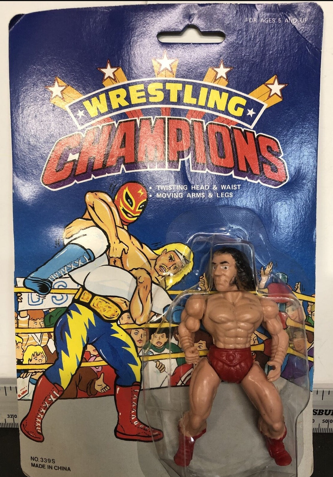 Wrestling Champions [Full Blue Card] Small Body Bootleg/Knockoff Wrestler [Andre the Giant]