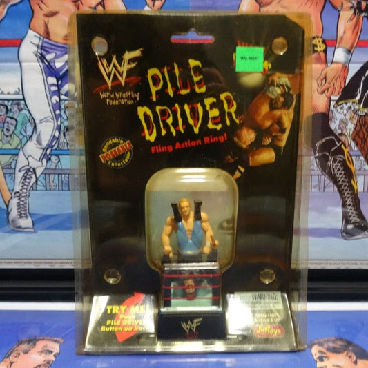 1999 WWF Just Toys Micro Bend-Ems Pile Driver Fling Action Ring Hunter Hearst Helmsley & X-Pac