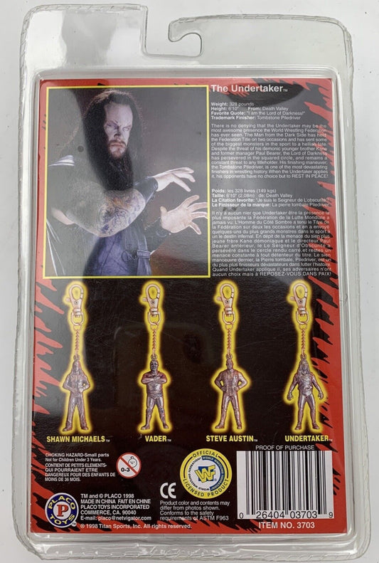 1998 WWF Placo Toys Undertaker Die Cast Metal Key Chain