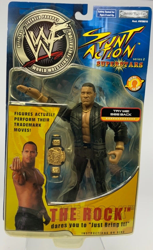 2002 WWF Jakks Pacific Titantron Live Stunt Action Superstars Series 2 The Rock
