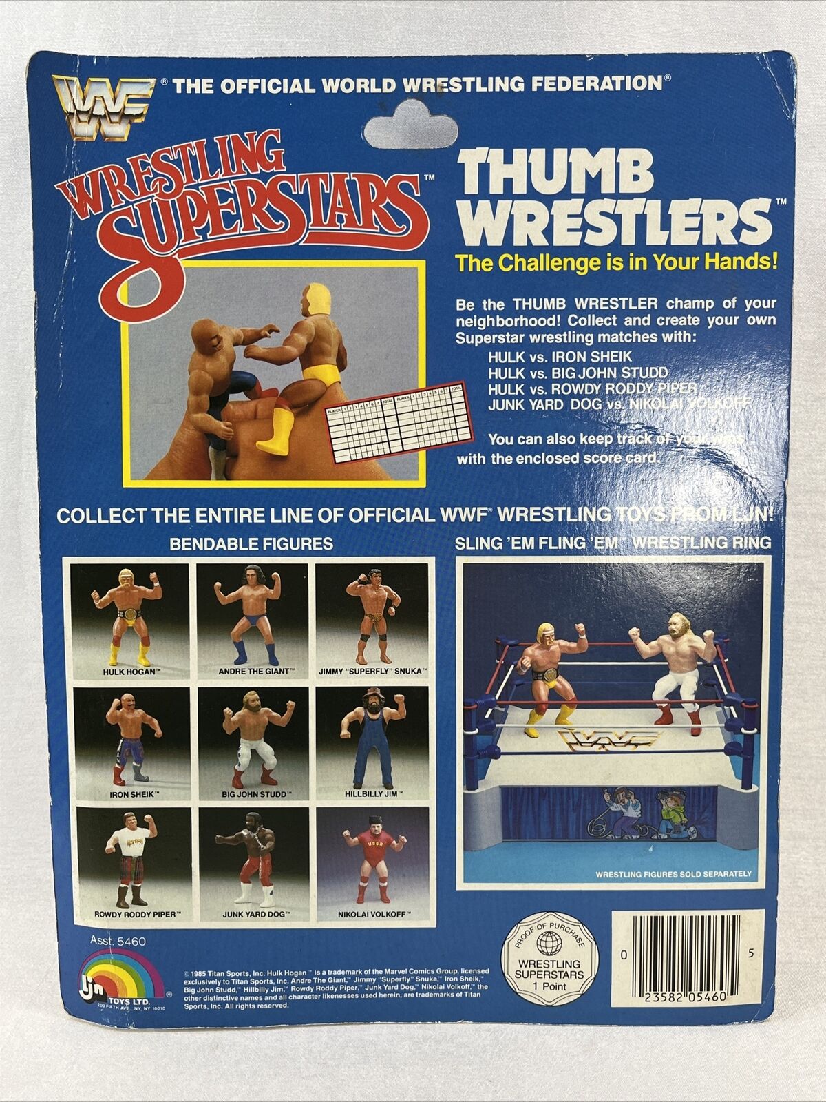 1986 WWF LJN Wrestling Superstars Thumb Wrestlers Hulk Hogan vs. Rowdy Roddy Piper