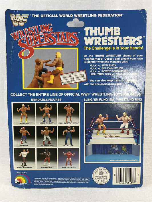 1985 WWF LJN Wrestling Superstars Thumb Wrestlers Hulk Hogan vs. Rowdy Roddy Piper