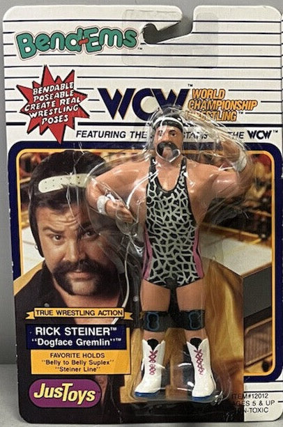 1990 WCW Just Toys Bend-Ems Rick Steiner [Small Card]