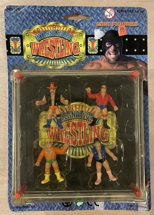1999 Hinstar International Wrestling Bootleg/Knockoff Mini Figures 4-Pack with Ring