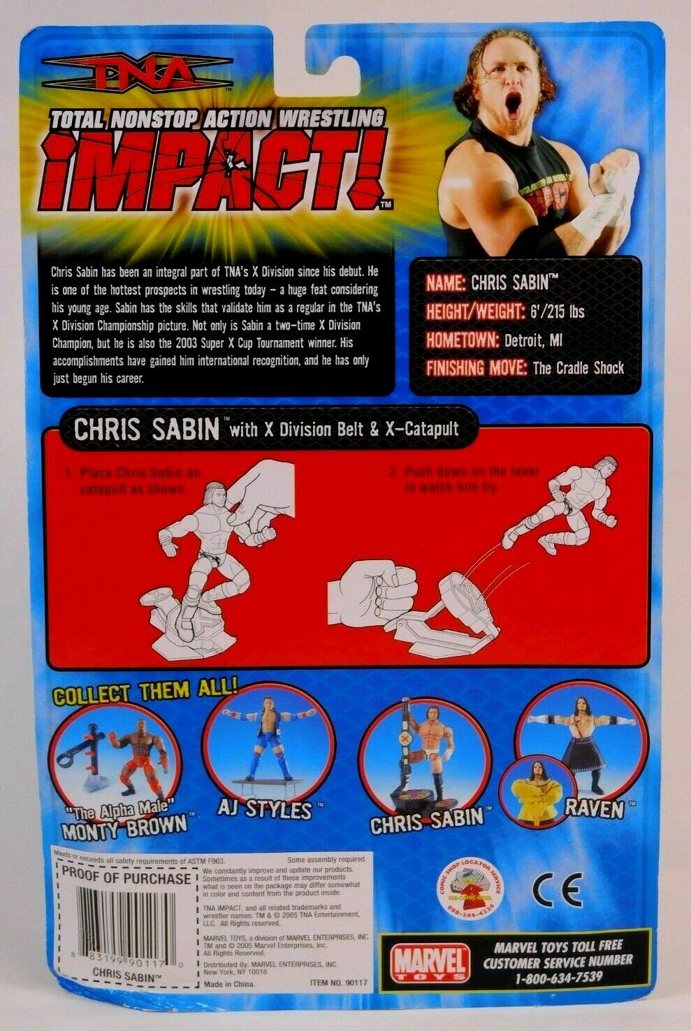 2005 Total Nonstop Action [TNA] Wrestling Impact! Marvel Toys Series 3 Chris Sabin