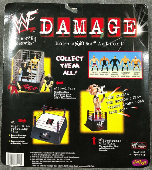 1999 WWF Just Toys Bend-Ems Damage Stone Cold Steve Austin & Hunter Hearst Helmsley