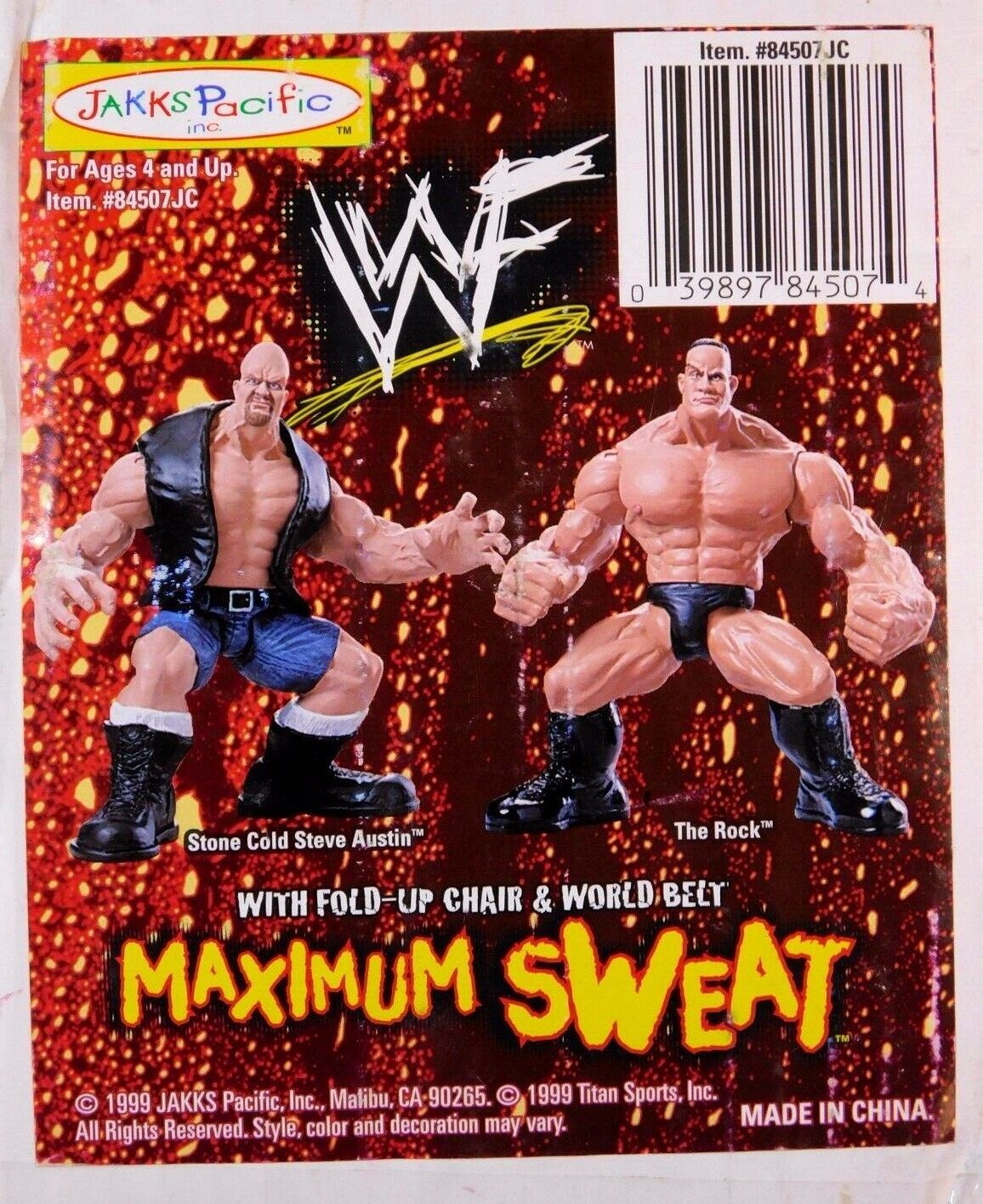 1999 WWF Jakks Pacific Maximum Sweat JC Penney/Sears Mailaway Stone Cold Steve Austin & The Rock