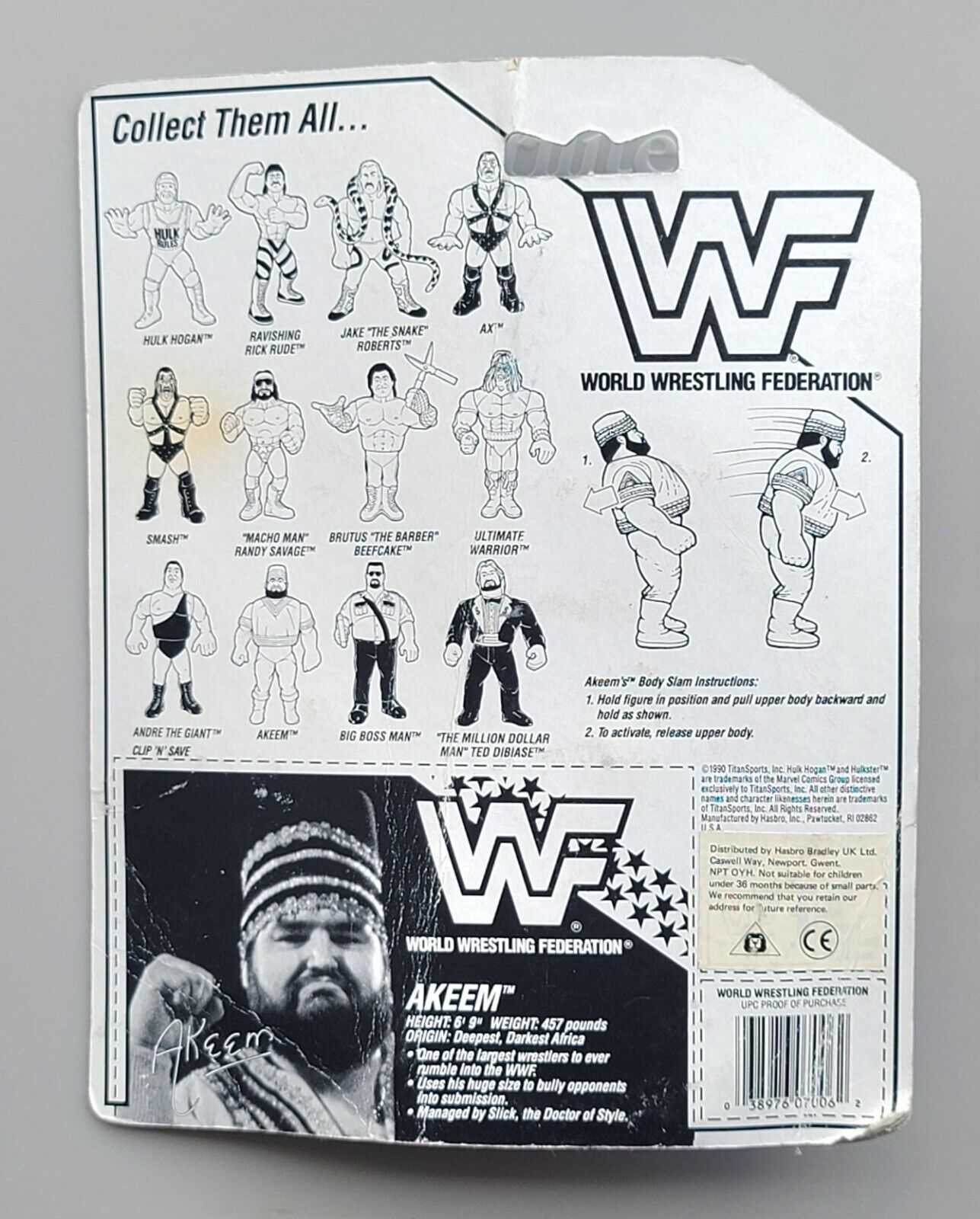 1990 WWF Hasbro Series 1 Akeem with Body Slam!