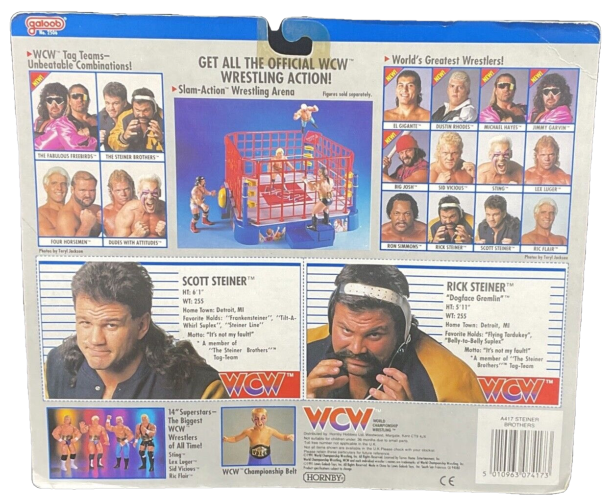 1991 WCW Galoob Series 2 UK Exclusive The Steiner Brothers: Scott Steiner & Rick Steiner