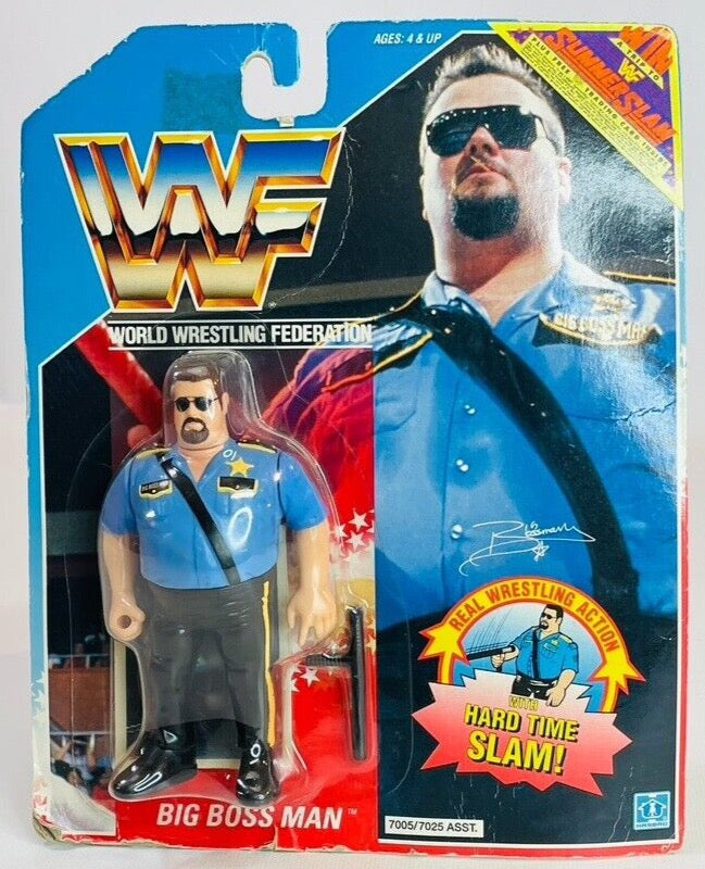 1990 WWF Hasbro Series 1 Big Boss Man with Hard Time Slam 