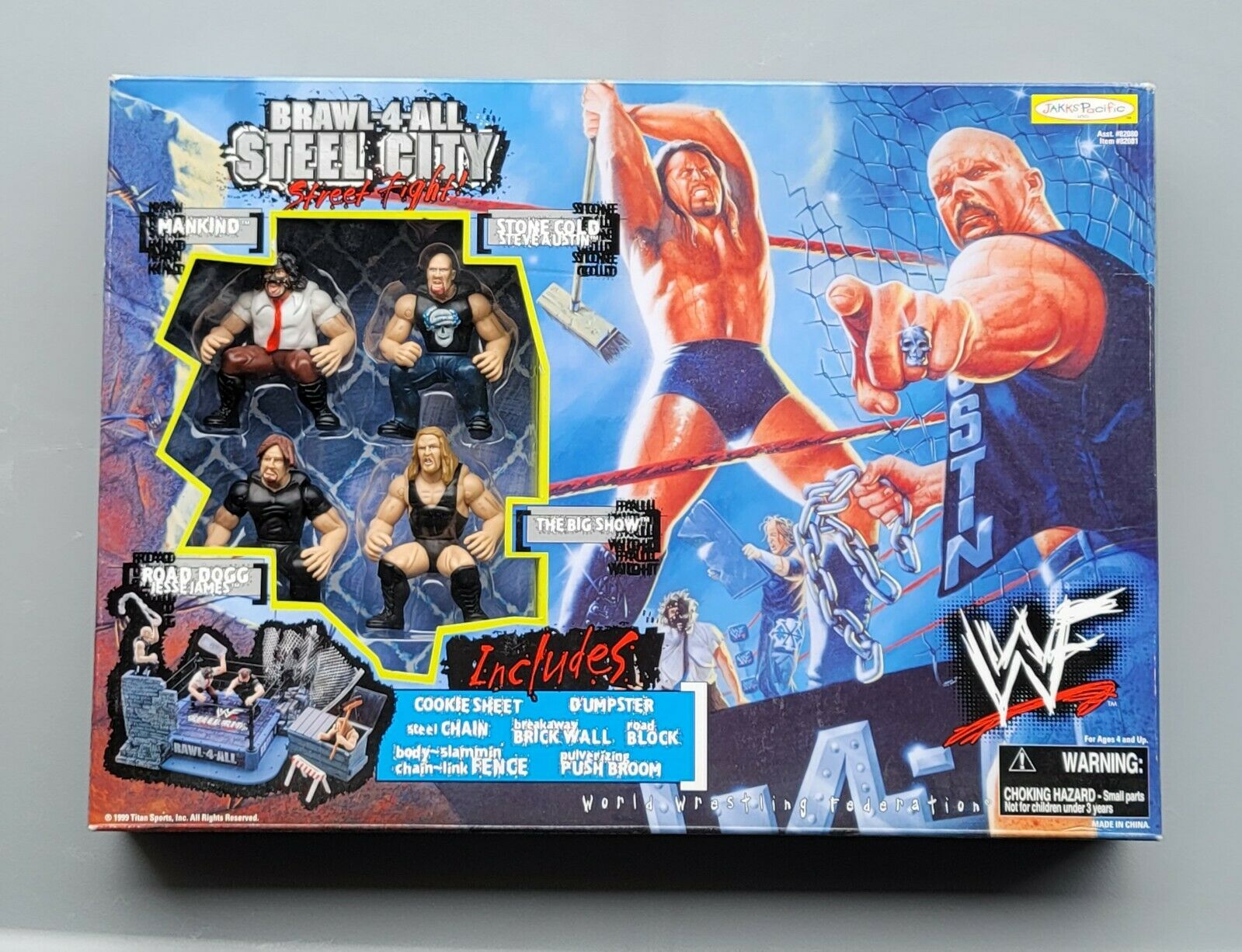 1999 WWF Jakks Pacific Brawl-4-All Steel City Street Fight: Mankind, S ...