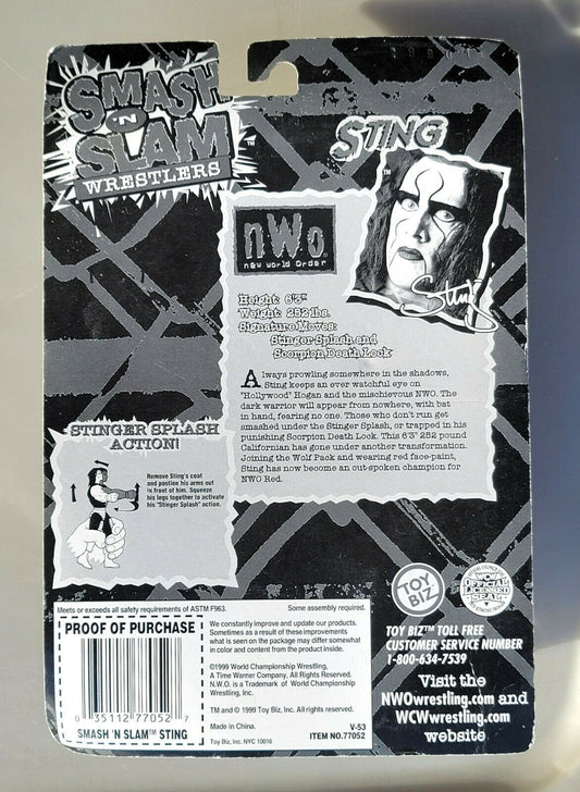 1999 WCW Toy Biz Smash 'N' Slam Sting [Small Card]