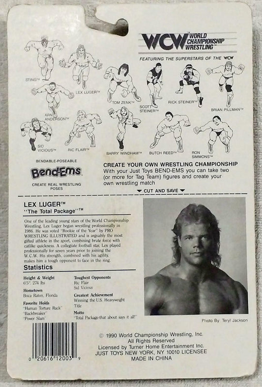 1990 WCW Just Toys Bend-Ems Lex Luger [Roadkill Card]