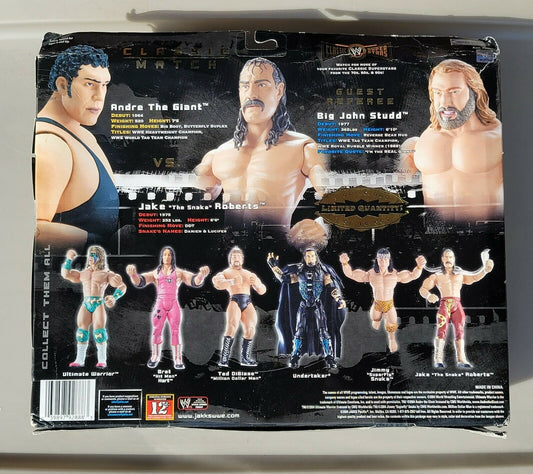 2004 WWE Jakks Pacific Classic Superstars 3-Packs Series 1 WrestleMania V: Andre the Giant vs. Jake "The Snake" Roberts with Big John Studd as Guest Referee [With Double-Strap Andre the Giant]