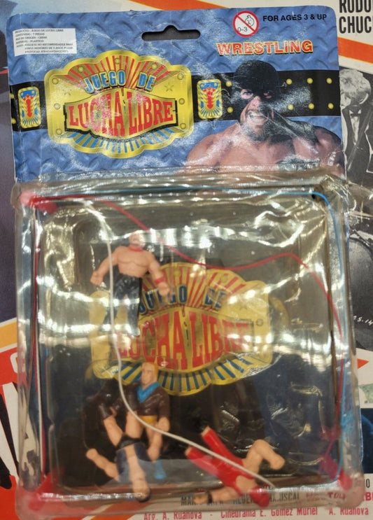 Hunson Juego de Lucha Libre Bootleg/Knockoff Mini Figures 4-Pack with Ring