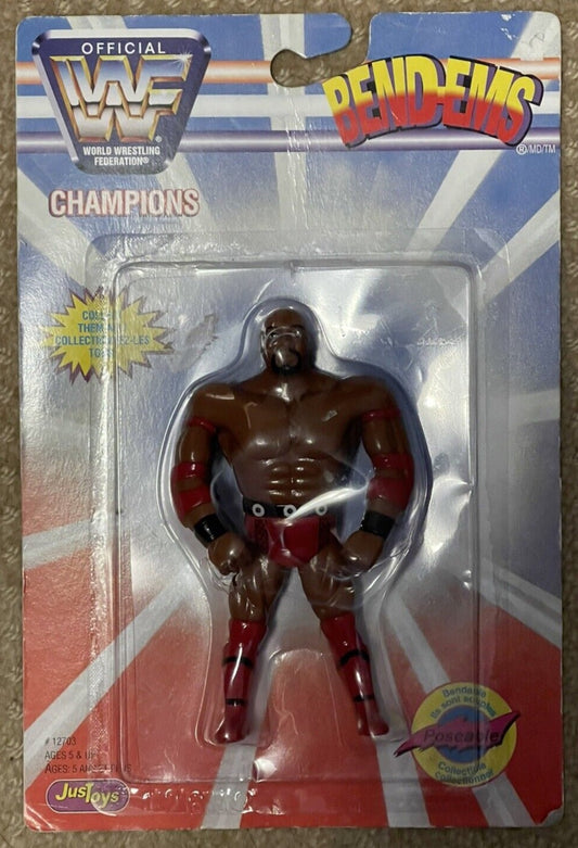 WWF Just Toys Bend-Ems Canadian Champions Ahmed Johnson
