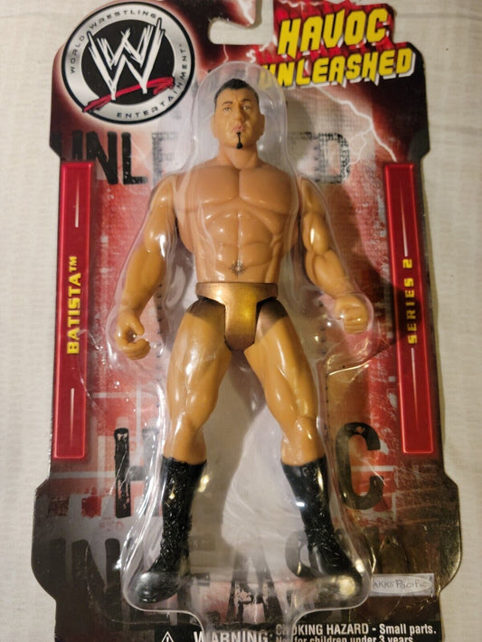 2006 WWE Jakks Pacific Bone-Crunching Action Havoc Unleashed Series 2 Batista [With Gold Trunks]