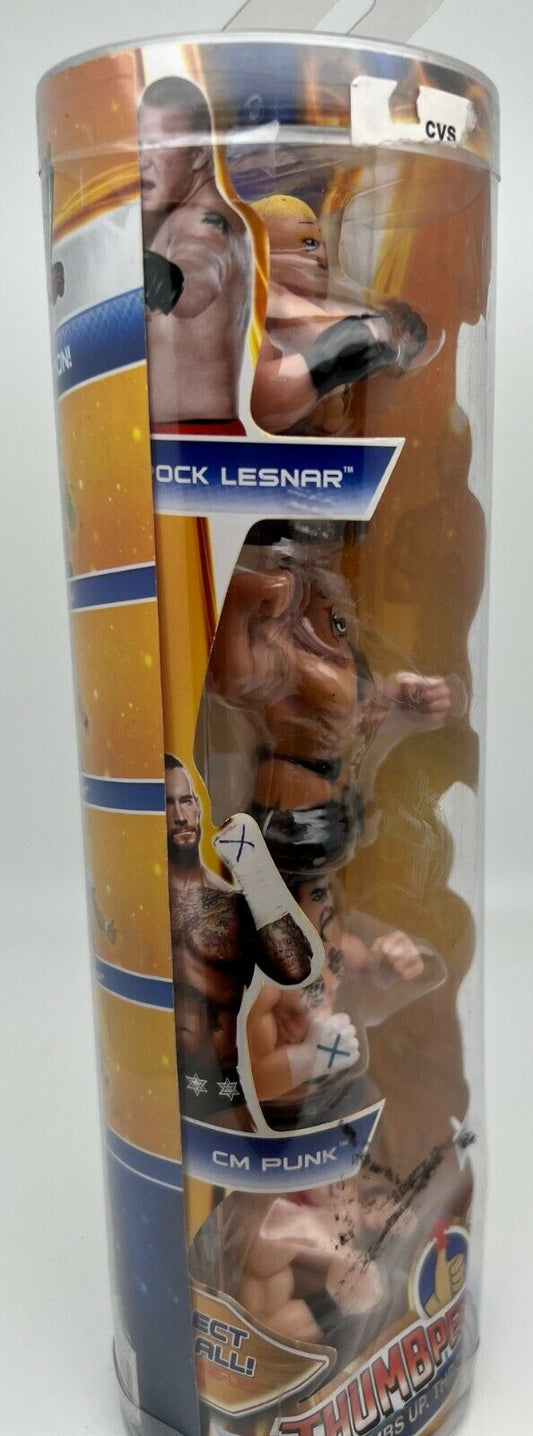 2014 WWE Wicked Cool Toys Thumbpers Series 2 4-Pack: Brock Lesnar, The Rock, CM Punk & Sheamus