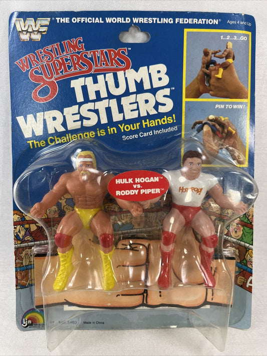 1986 WWF LJN Wrestling Superstars Thumb Wrestlers Hulk Hogan vs. Rowdy Roddy Piper