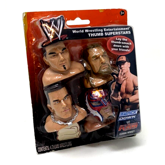 2008 WWE Tara Toys Thumb Superstars: Batista, Triple H, John Cena & Rey Mysterio