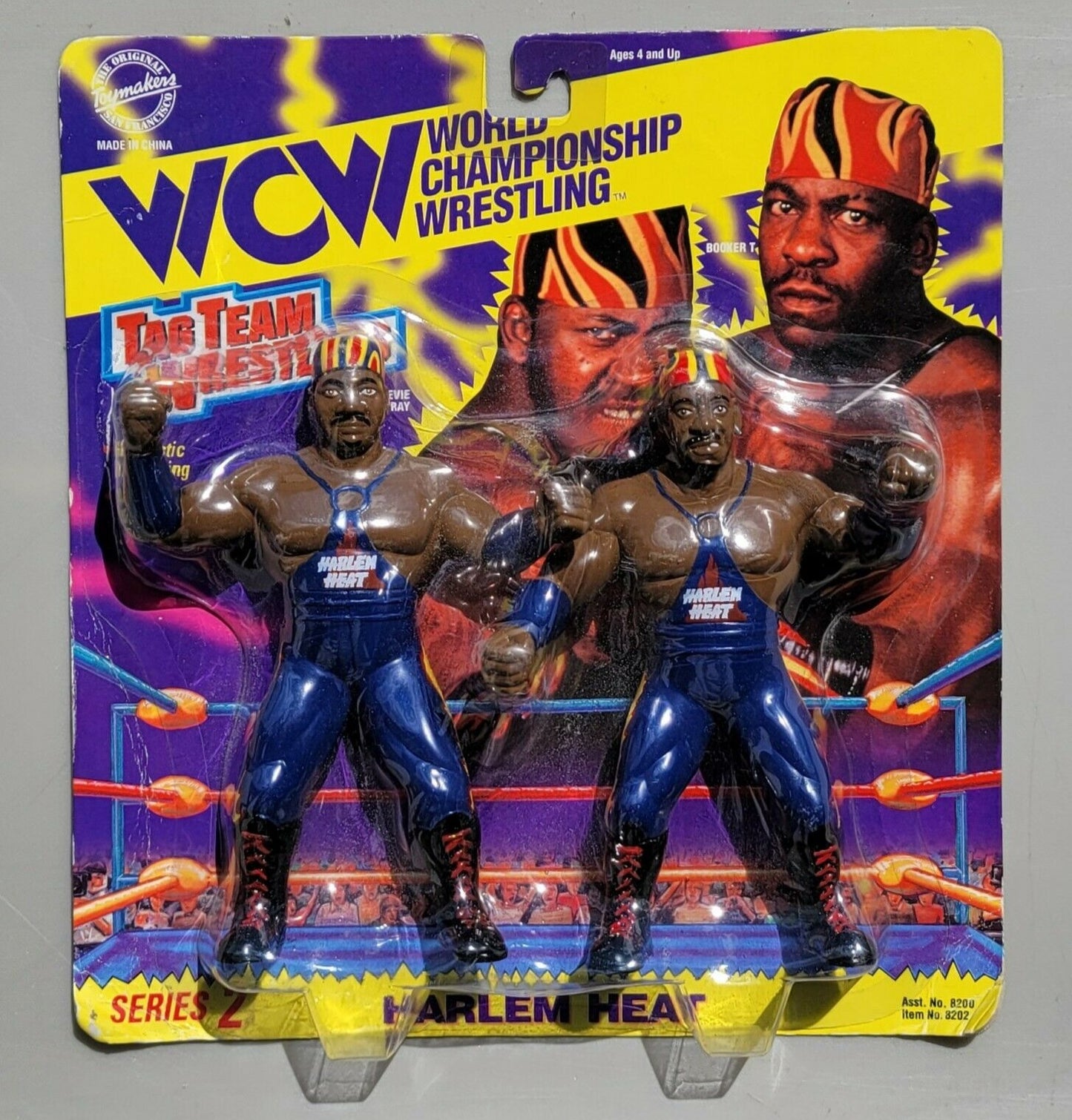 1996 WCW OSFTM Collectible Wrestlers [LJN Style] Tag Team Wrestlers Series 3 Harlem Heat: Stevie Ray & Booker T [With Blue Gear, Exclusive]