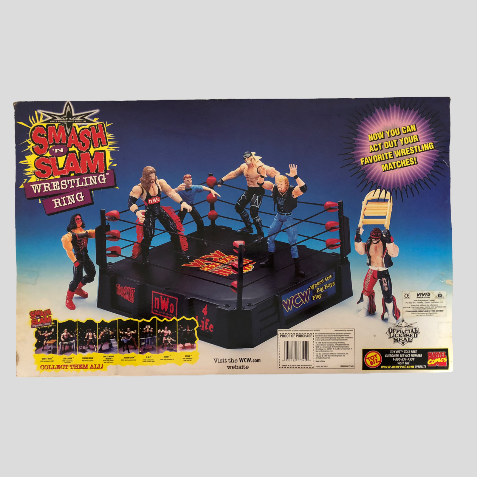 1999 WCW Toy Biz Smash 'N' Slam Wrestling Ring [Exclusive