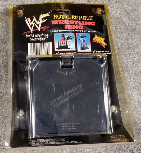 1998 WWF Just Toys Micro Bend-Ems Royal Rumble Wrestling Ring Ken Shamrock & Stone Cold Steve Austin