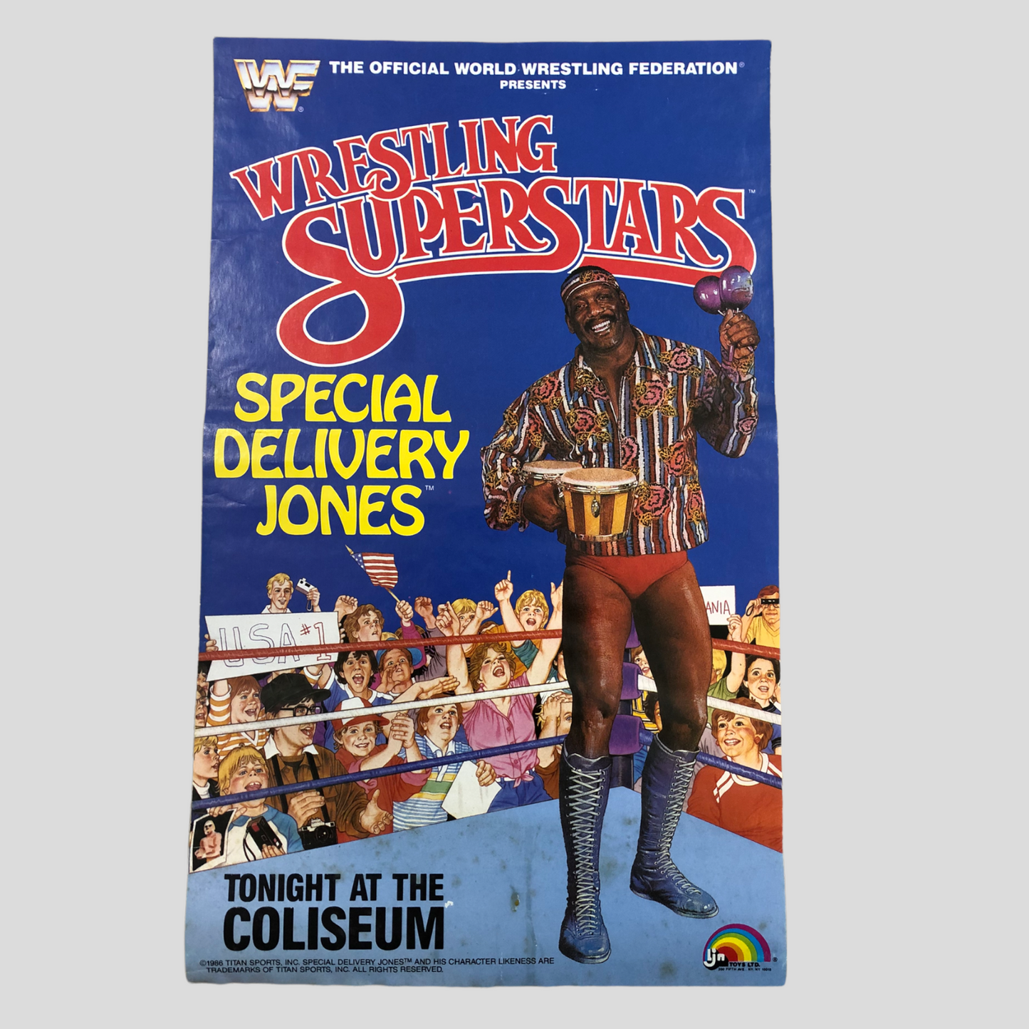 1986 WWF LJN Wrestling Superstars Series 3 Special Delivery Jones [With Yellow Shirt]