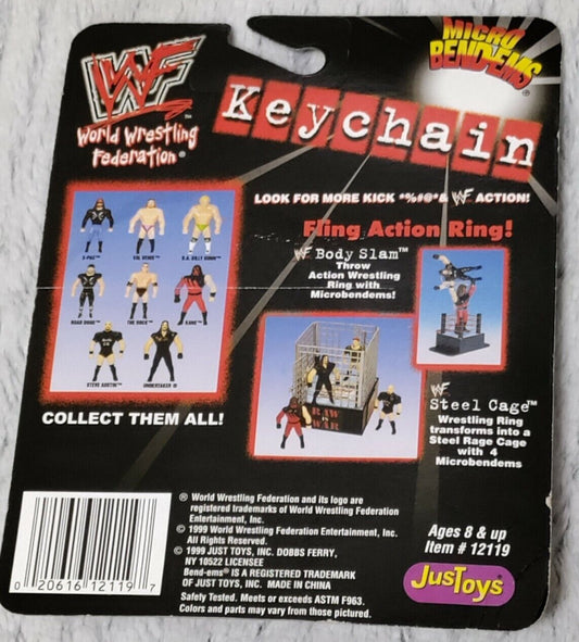 1999 WWF Just Toys Micro Bend-Ems Keychain The Rock