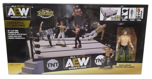 2020 AEW Jazwares Unrivaled Collection Ringside Exclusive Authentic Scale Ring with Exclusive Kenny Omega Figure Included!